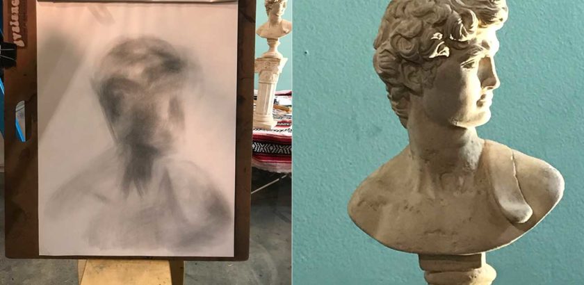 Charcoal and Classical Bust